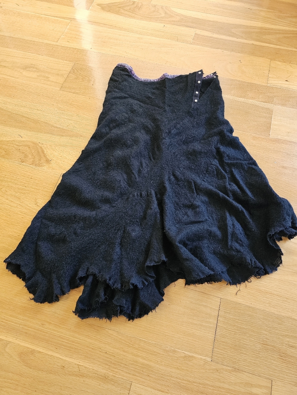 Made In Italy Mohair Skirt Asymmetrical Raw Hem Size Small